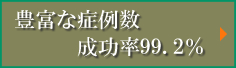 豊富な症例数 成功率99.2%